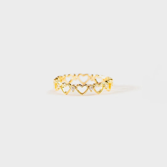 Heart Shape 18K Gold-Plated Ring