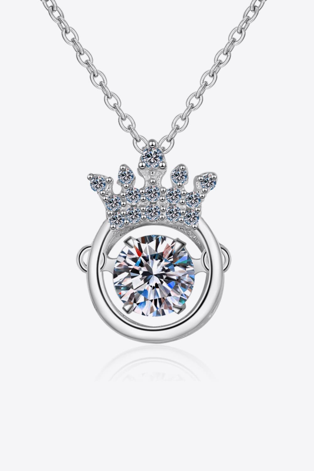 Moissanite 925 Sterling Silver Crown Necklace