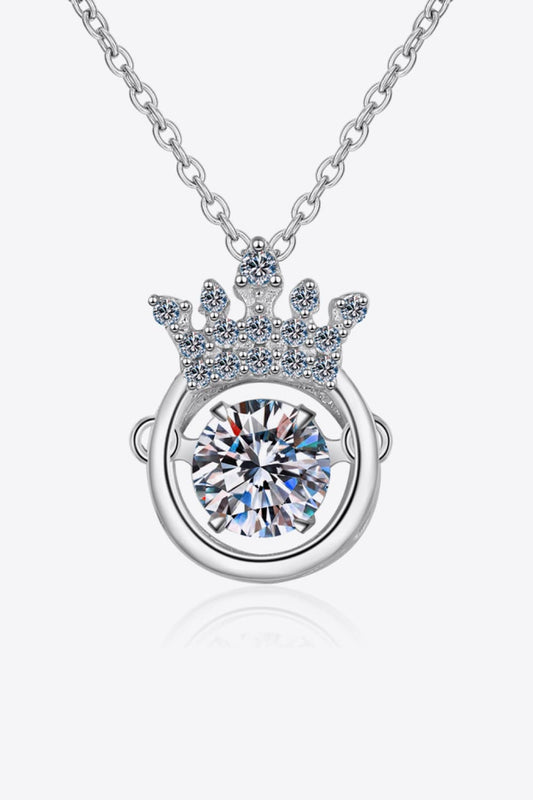 Moissanite 925 Sterling Silver Crown Necklace